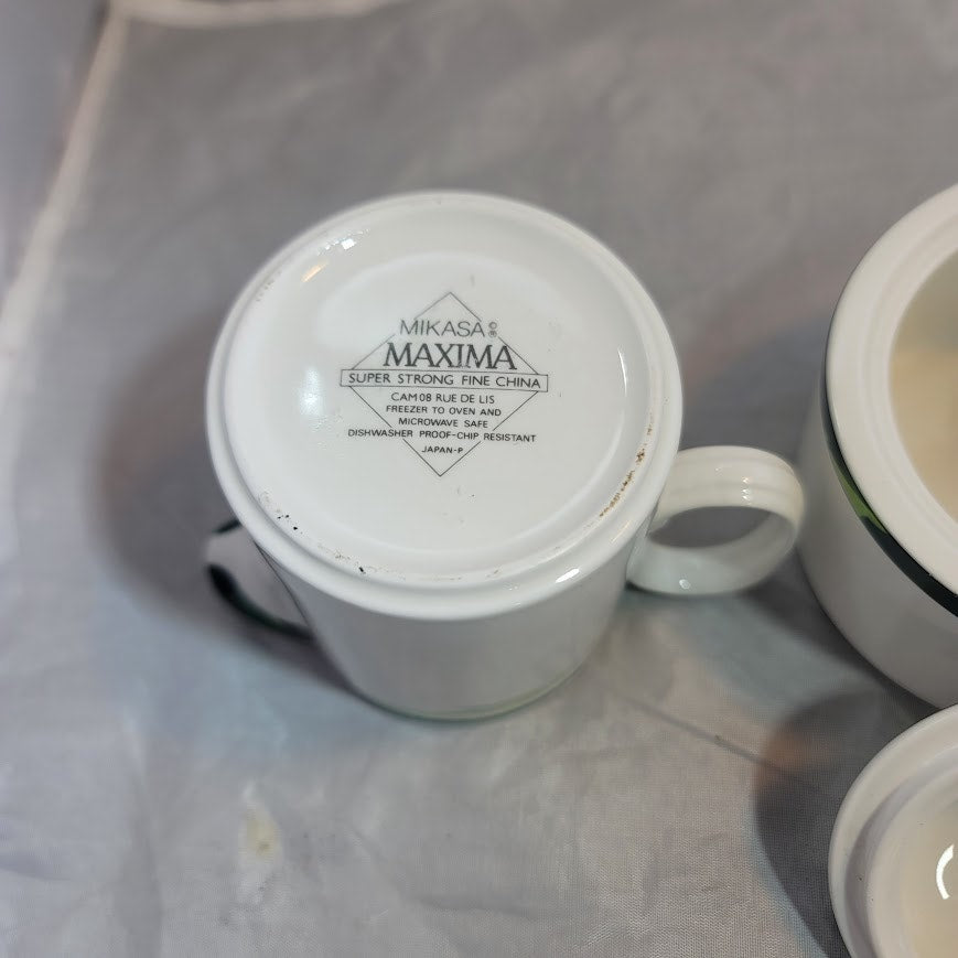 Mikasa Maxima Fine China Cam08 Rue De lis Lily creamer & lidded sugar bowl