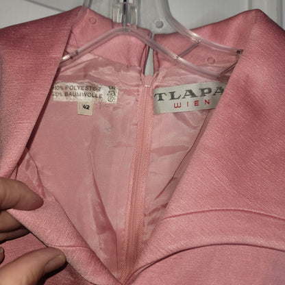 TLAPA Wein 1960's Pink Sleeveless Maxi Dress Wide Collar Cocktail Retro MCM S/M
