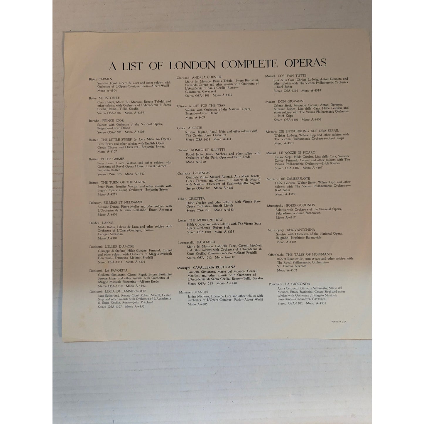Handel Messiah Joan Sutherland Adrian Boult FFSS OSA 1329 Stereo 3-LP Box Set
