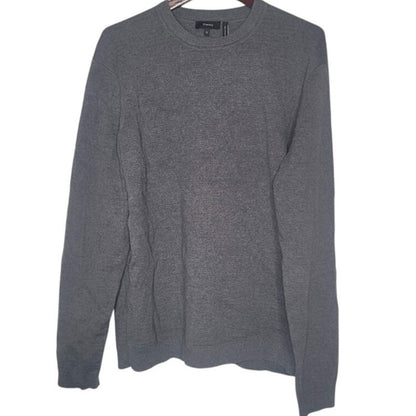 theory riland XL Sweater long sleeve Stone crew neck Grey Heather Breach NEW 198