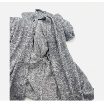 Topshop Long Sleeve Knit Midi sweater Dress Grey Size 10 soft side slit casual