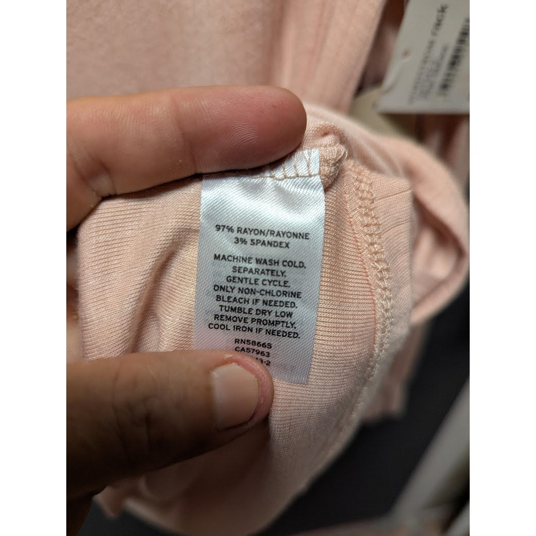 14th & Union MEDIUM pink smoke long sleeve ribbed sweater layering shirt top