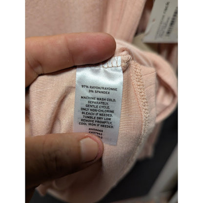 14th & Union MEDIUM pink smoke long sleeve ribbed sweater layering shirt top