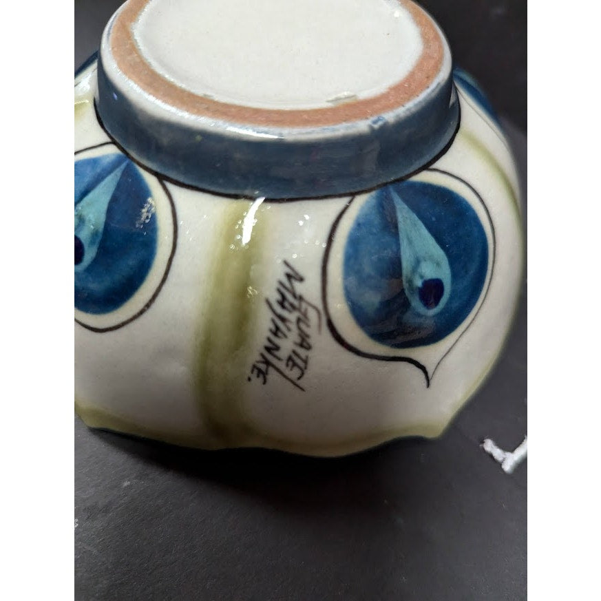 Lotus Palopo Salsa serving Bowl hand painted Guate Mayanke