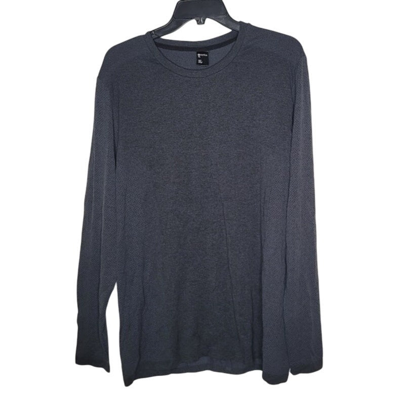 zella charcoal black oxide melange long sleeve crew neck breathable Size XL NEW