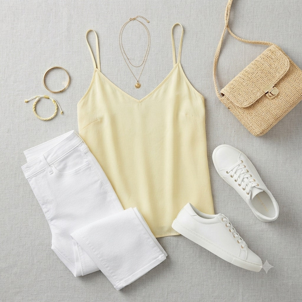 Vince NWT Yellow Tank Top Large Shimmer layering sleeveless Casual Summer