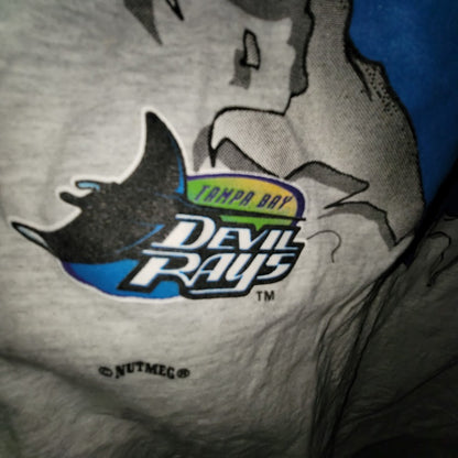 Vintage Tampa Bay Devil Rays Nutmeg T-Shirt 90s Y2K MLB Sportswear Grey Large