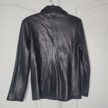 Laura Leigh Ltd. New Zealand Black Leather Lambskin jacket Womens Small SOFT
