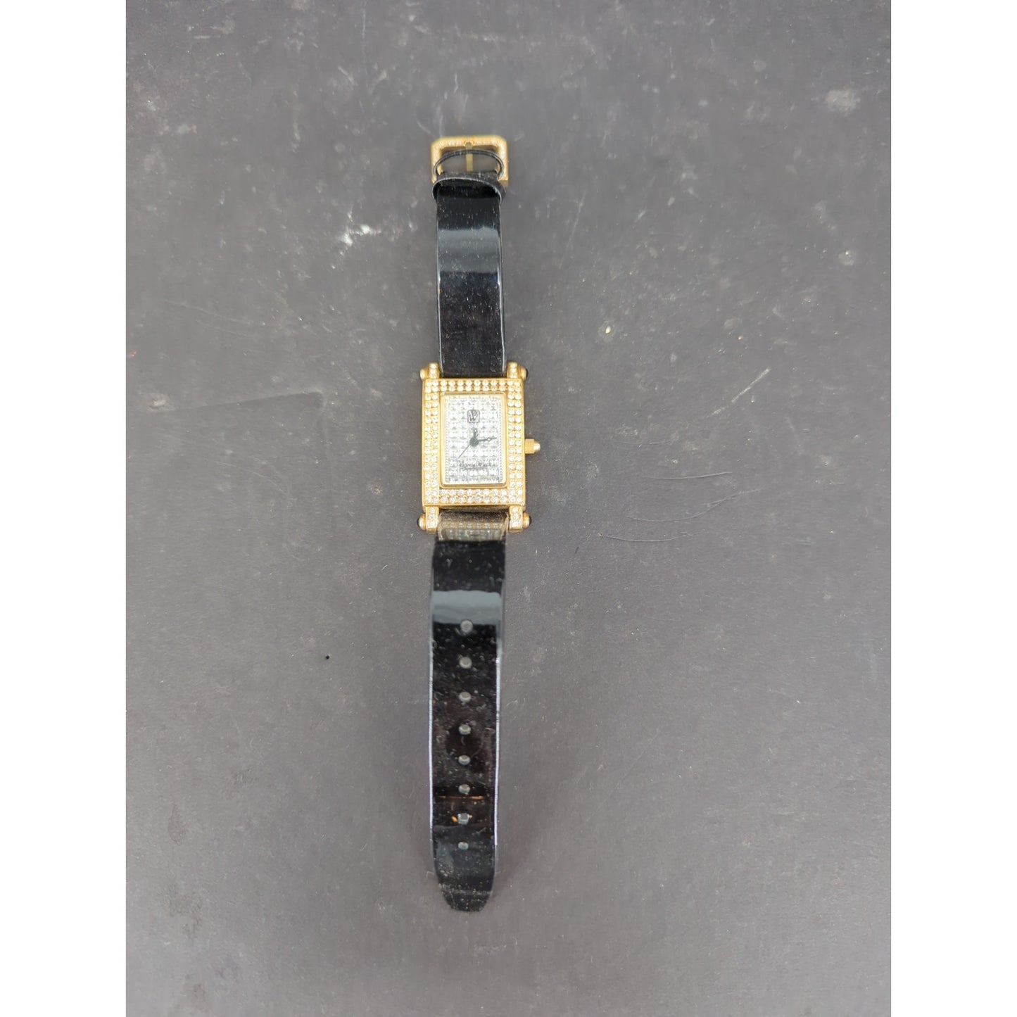 Victoria Wieck Beverly Hills Women's Watch Gold Tone Crystal Bezel Leather Band