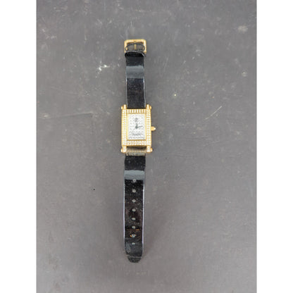 Victoria Wieck Beverly Hills Women's Watch Gold Tone Crystal Bezel Leather Band