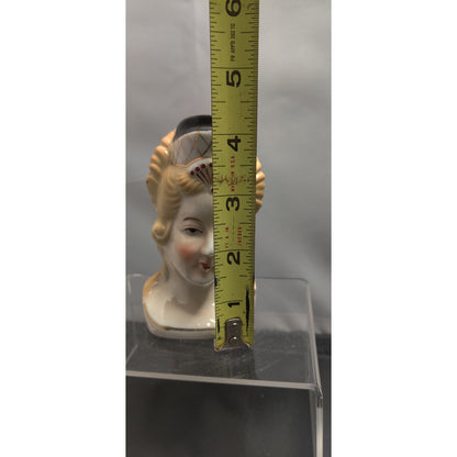 Vintage 1950s Queen Colonial Regal Lady HeadVase Planter Figurine Kitsch MCM