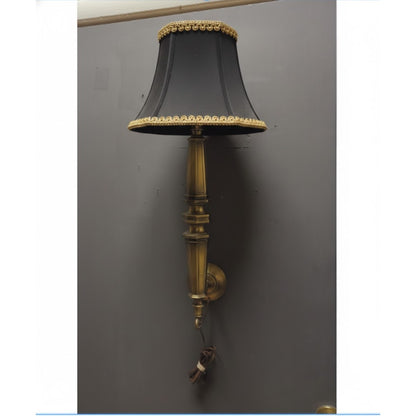 30" Hollywood Regency Pillar Column Double wall mount light fixture Brass Lamp