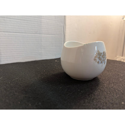 Vintage Thomas Bavaria Germany Porcelain Gold open Sugar Bowl Skeleton leaf