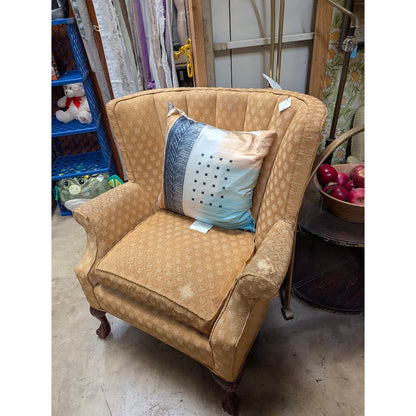 SECONDHAND SANDIES: gold fabric wingback chair VINTAGE
