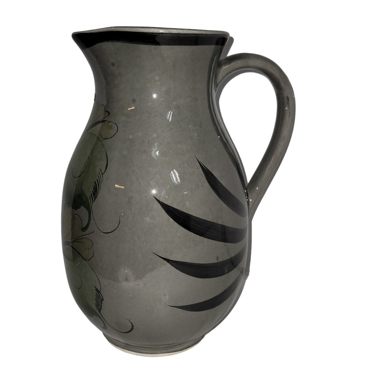 Mexico pottery sangria pitcher floral Mexican jug pottery floral handle TALAVERA