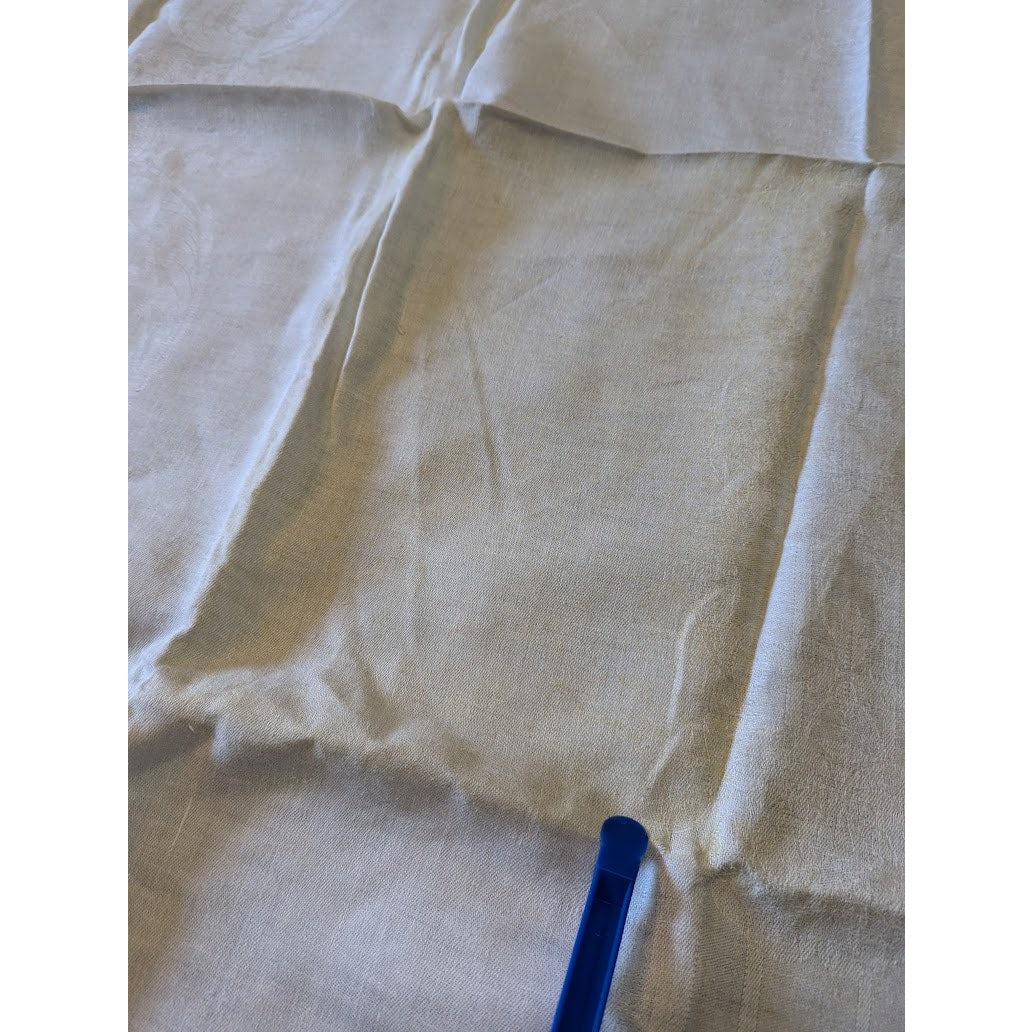 Linen tablecloth FLORAL Jacquard Nice edge 60" x 76" rectangle white