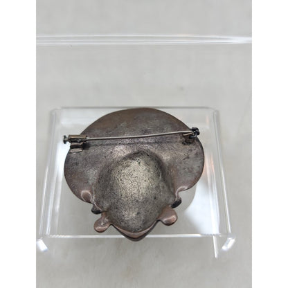 Vintage Finnish Brutalist Cast Bronze Brooch Pin Scandinavian Modernist Queen