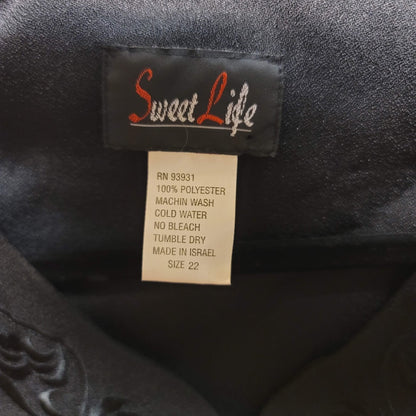 Sweet Life Black 2 pc. skirt set Size 22 Plus Womens Short Sleeve Elastic Waist