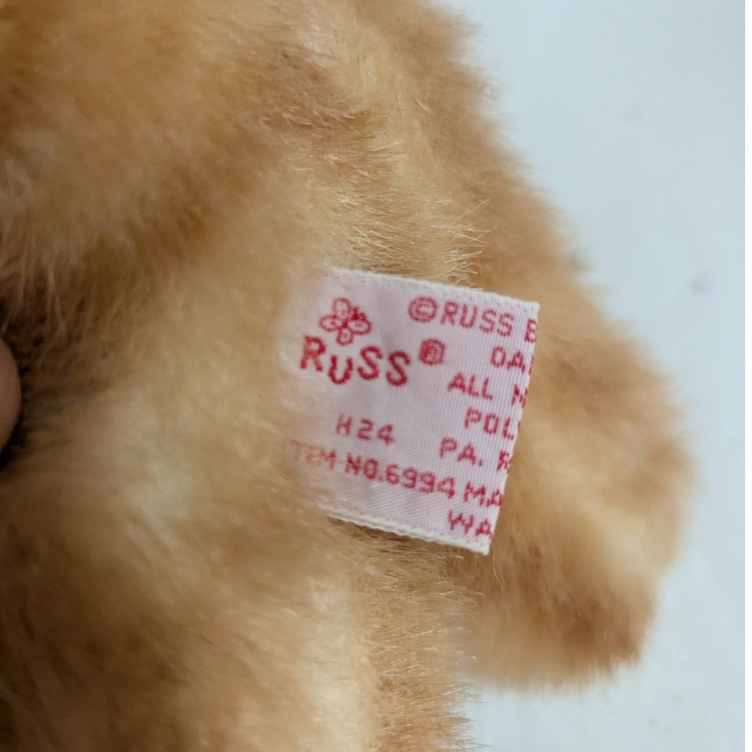 Vintage Russ Berrie Orange Tabby Cat Plush "You're Purrfect" Heart Stuffed Toy