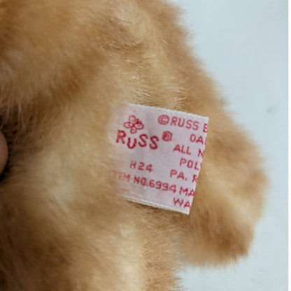 Vintage Russ Berrie Orange Tabby Cat Plush "You're Purrfect" Heart Stuffed Toy
