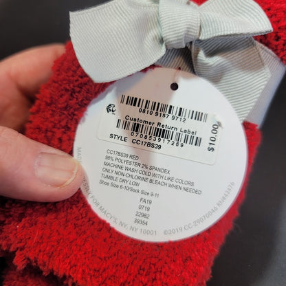 Charter club Super Soft Socks Fuzzy Red Holiday One Size Fits Most