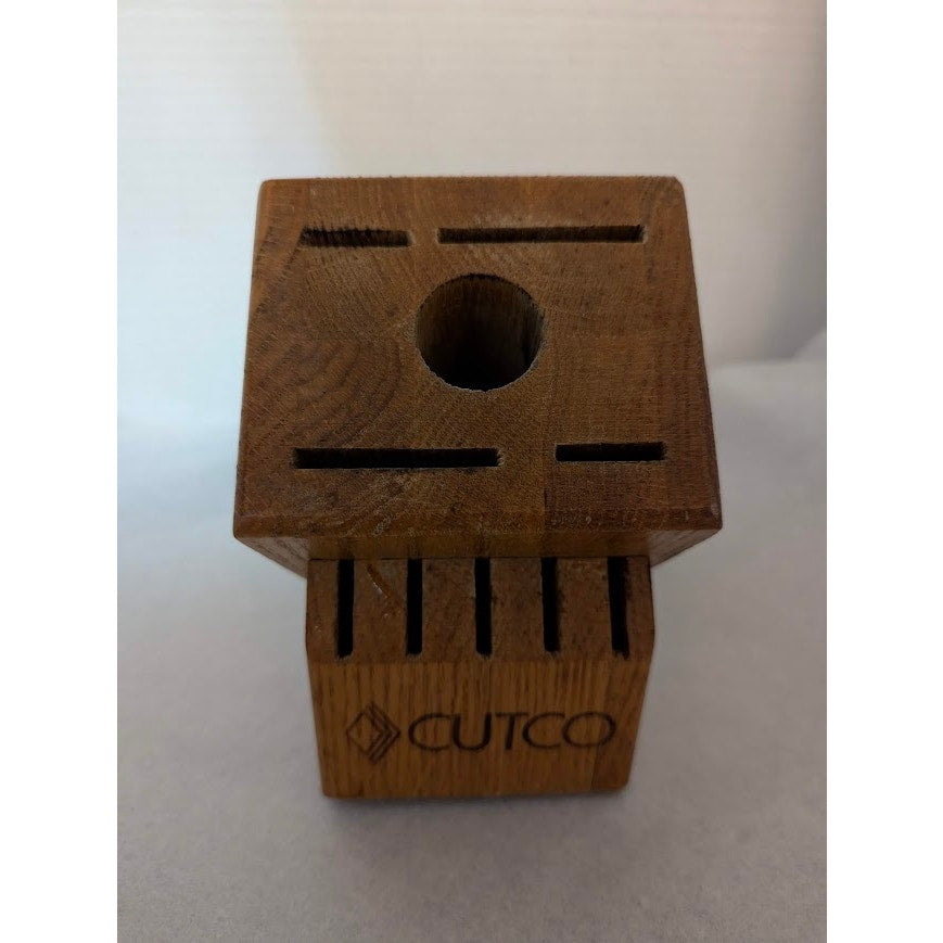 Cutco Oak Wood Knife Block | Vintage 10-Slot Kitchen Knife Holder