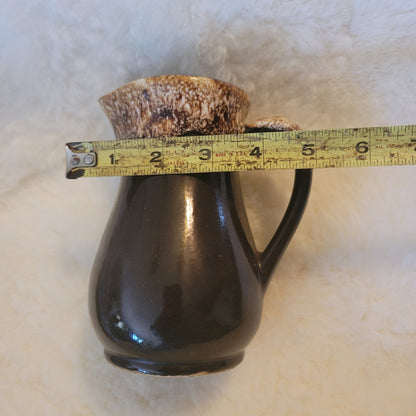Roseville Brown Glazed Dripware Pitcher