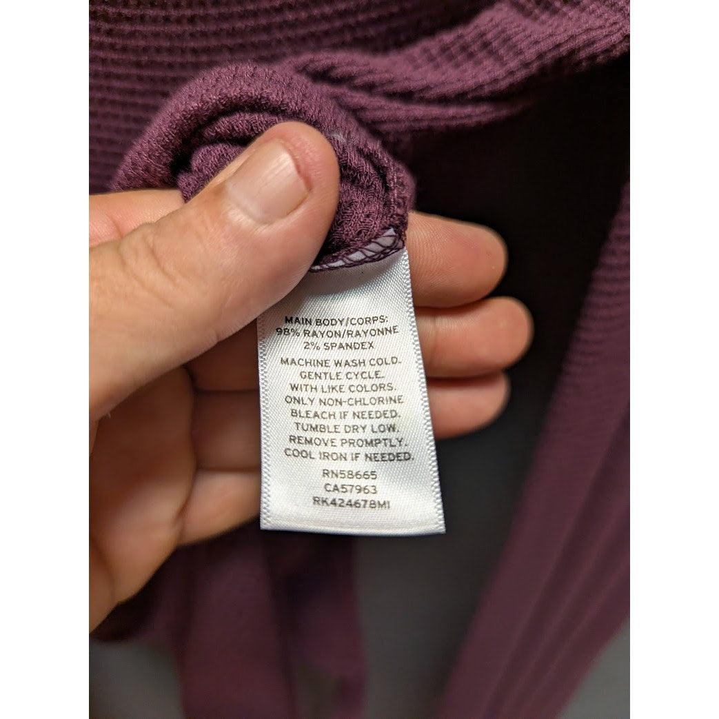 NWT Abound Scoop Neck Bodysuit Long sleeve Wine thermal knit Size Medium thong