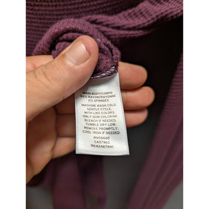 NWT Abound Scoop Neck Bodysuit Long sleeve Wine thermal knit Size Medium thong