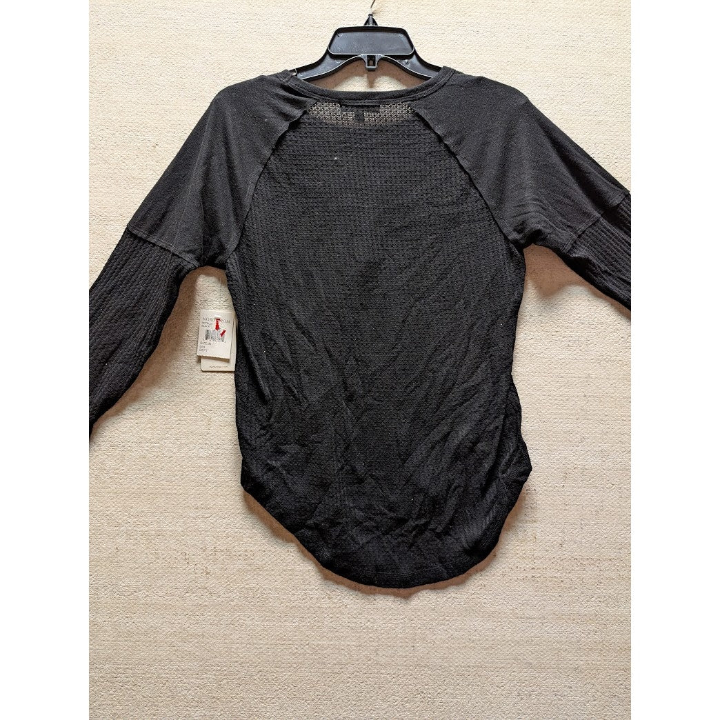 PJ Salvage Black thermal waffle knit Tshirt Womens Size medium layering