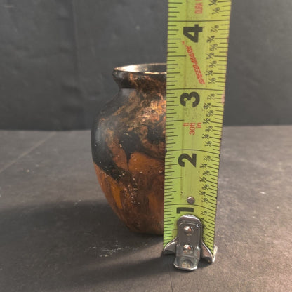 Vintage 3.6" Marbled Studio Pottery Miniature Vase Swirl Art Ceramic