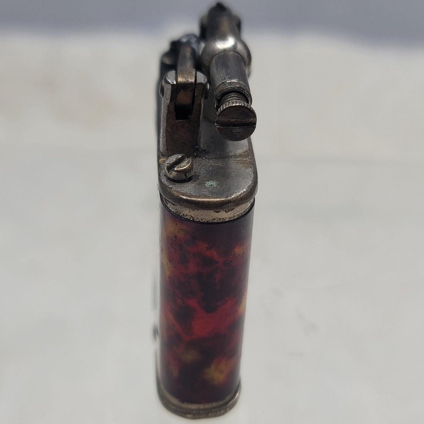 Vintage Thorens Style Lift Arm Pocket Lighter Antique Tortoiseshell Art Deco