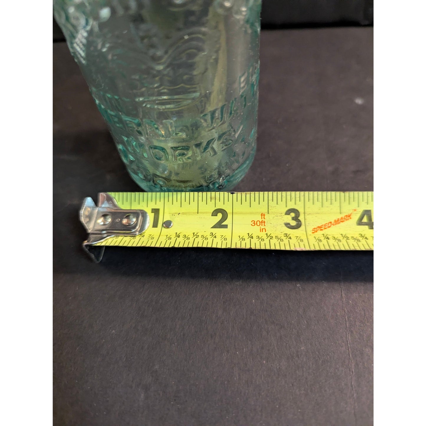 Antique Codd Neck Glass Soda Bottle Aqua Embossed Crown M&S Works Worksop