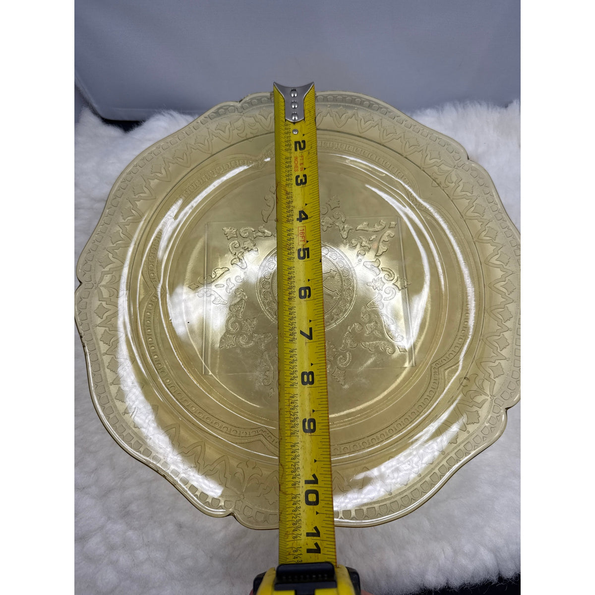 Vintage Federal Glass Patrician Amber Dinner Plate 11" Spoke Pattern Depression