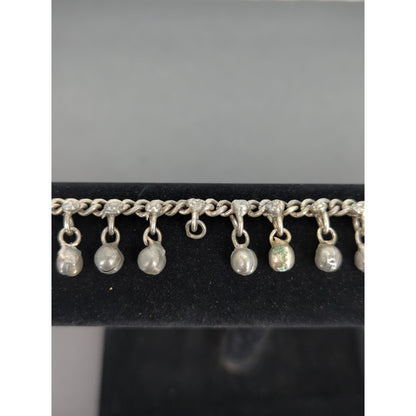 Vintage Silvertone Jingles Ankle Bracelet Anklet Missing One