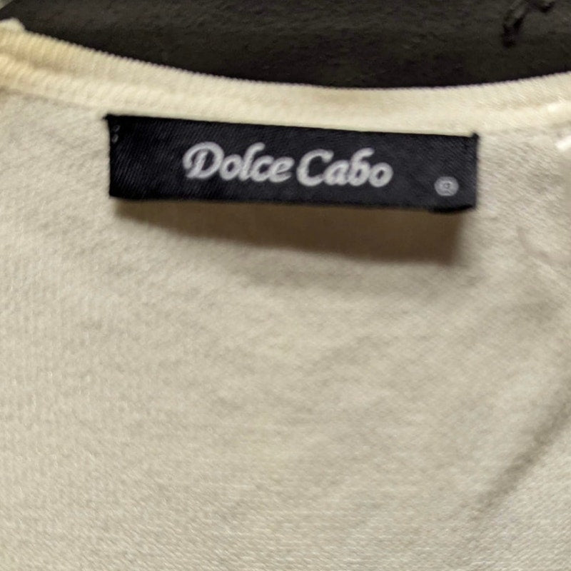 Dolce Cabo Cream Cream Ruffle V-Neck Sleeveless Knit Top Blouse Size Medium