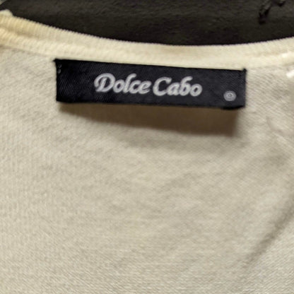 Dolce Cabo Cream Cream Ruffle V-Neck Sleeveless Knit Top Blouse Size Medium