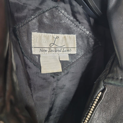 Laura Leigh Ltd. New Zealand Black Leather Lambskin jacket Womens Small SOFT