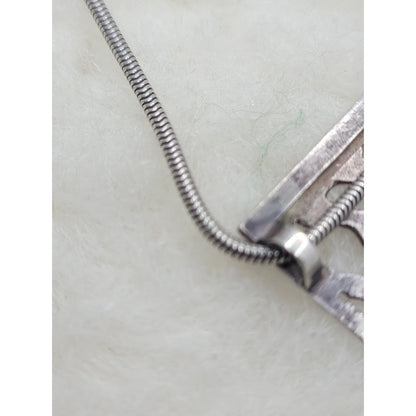 Milos Gnos Posidonia Gold Sterling Open Work Pendant Snake Chain Necklace