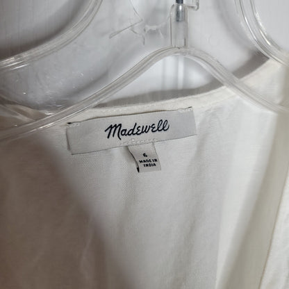 MADEWELL Linen Blend Button-Waist Wrap Midi Dress BROKEN ZIPPER NEEDS REPAIR