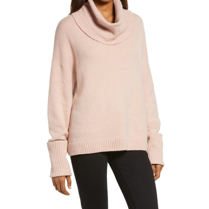 Chelsea 28 Soft Cowl Neck Cuff Sleeve Sweater MEDIUM in Pink Adobe NWT