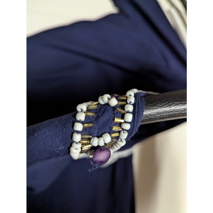 Lilly Pulitzer Navy Blue Jeweled Embellished Tunic Blouse Shirt Small flawed