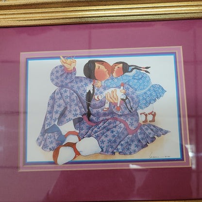 Vintage Barbara Lavallee Alaskan Art Prints Lot of 2 Framed Matted 1990