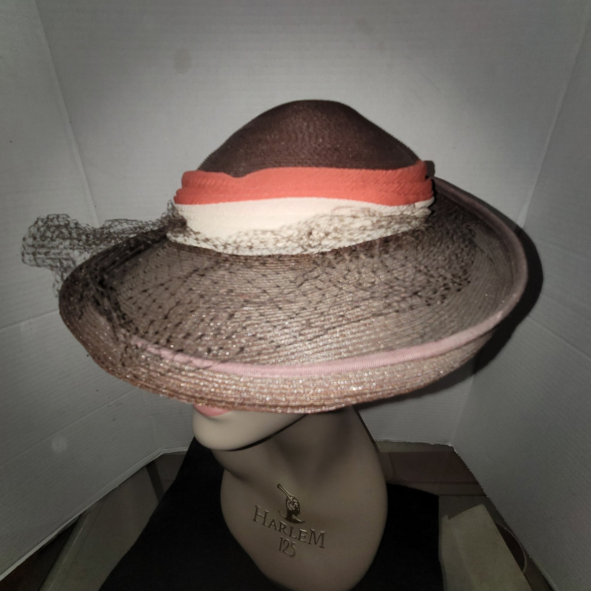Vintage ladies HAT 40's 50's The Rhodes Hat Vintage Brown straw