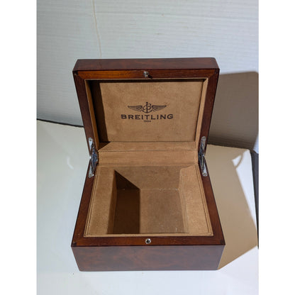 Breitling Luxury Burl Wood Watch Presentation Box High Gloss Timepiece Display