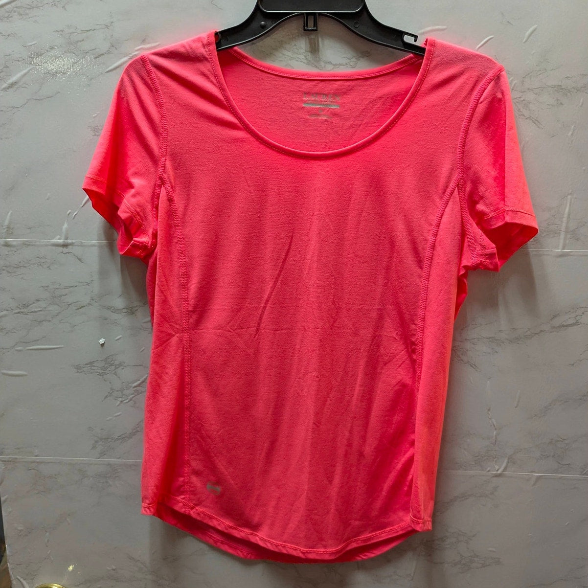Lauren Ralph Lauren Active Neon Pink Short Sleeve Athletic Tee Size Medium