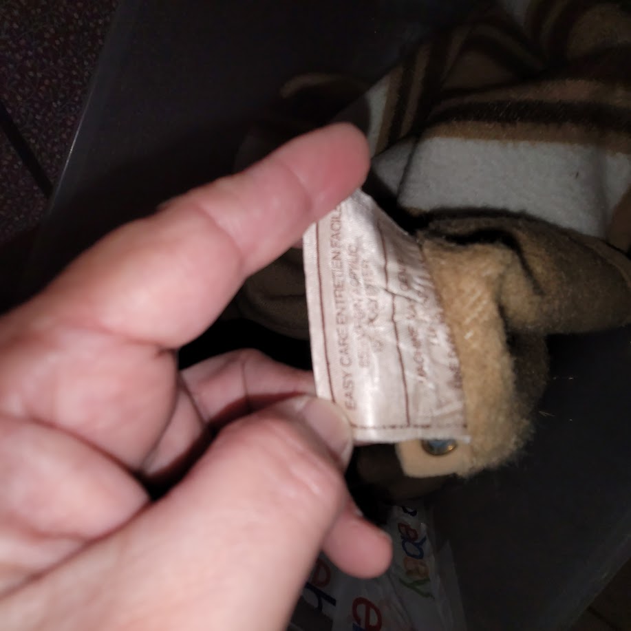 Biederlack Cuddle Blanket One Size Tan Striped Snaps Cabincore Retro