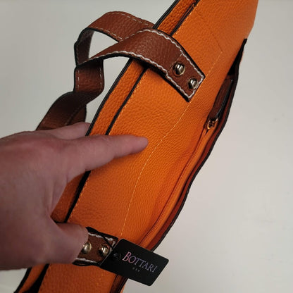 Bottari Orange Pebbled tote with snap tote bag inside, BEACH, Park, Travel NEW