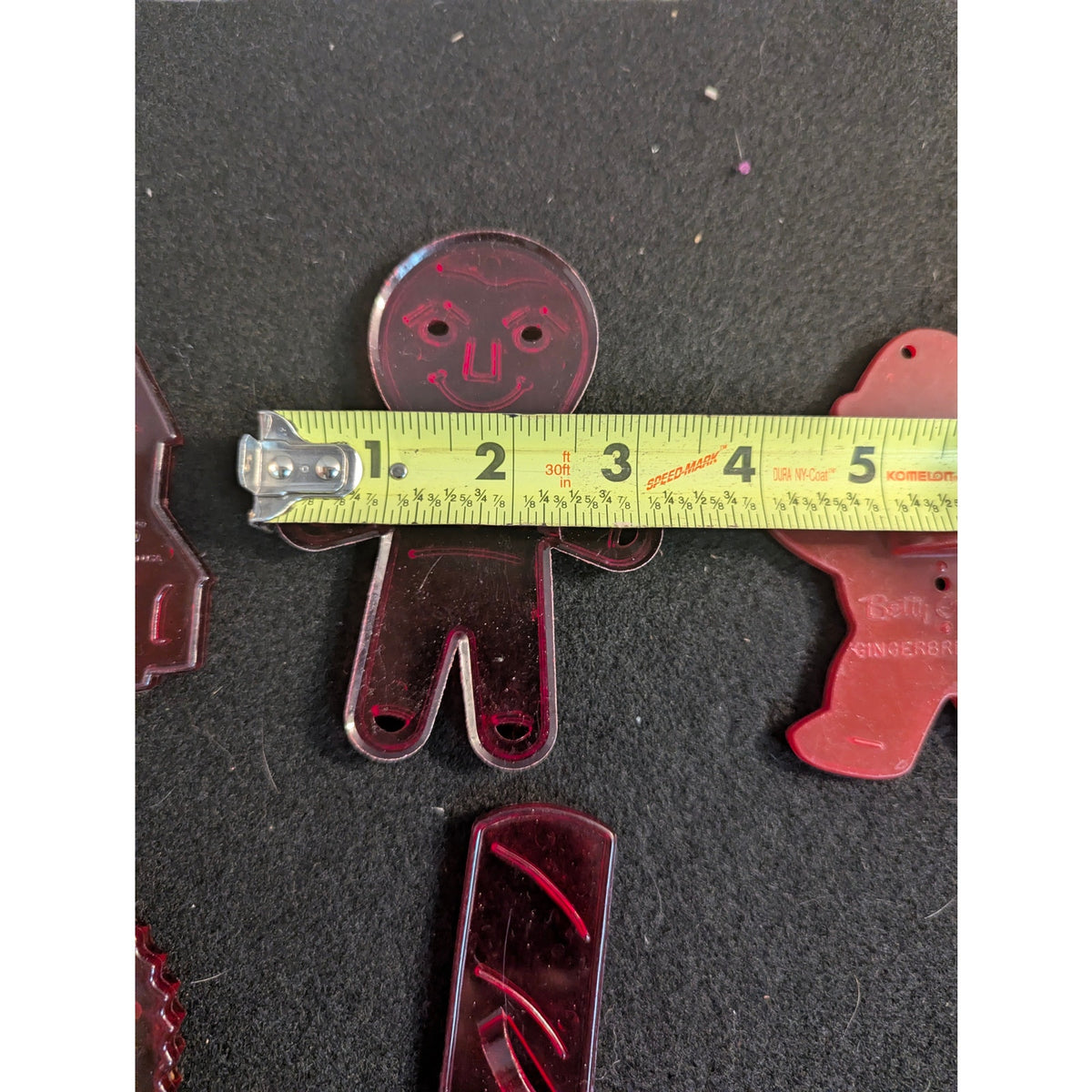 Vintage Red Plastic Christmas Cookie Cutters Lot of 6 Hallmark USA