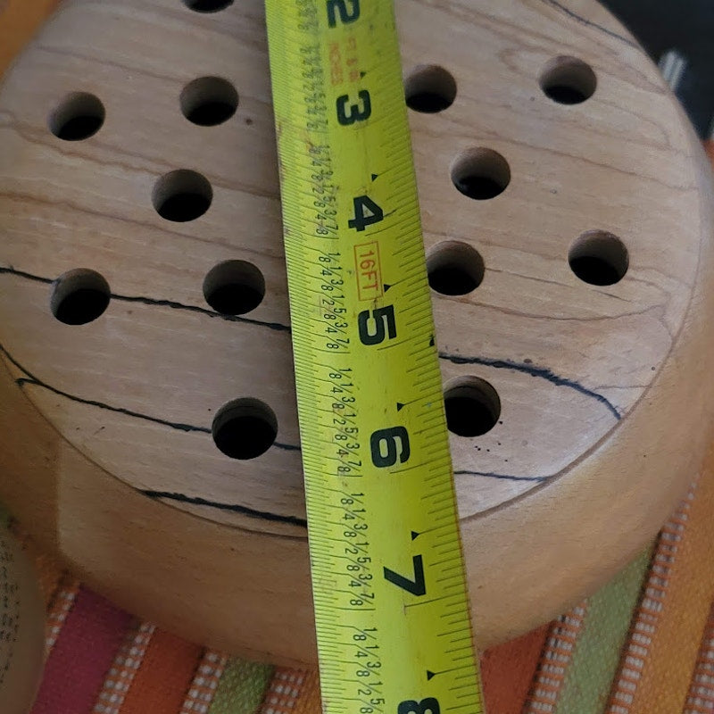Handmade Round Spalted Wood flower box potpourri Lid bowl footed FROG Pomander